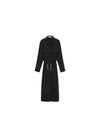 Women's Collar Belt Midi Dress Navy - JIL SANDER - BALAAN 2