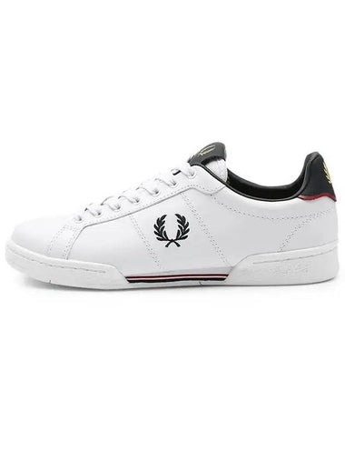 Logo Leather Low Top Sneakers White - FRED PERRY - BALAAN 1