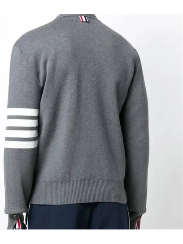 Milano Stitch 4-Bar Cardigan Medium Grey - THOM BROWNE - BALAAN 5