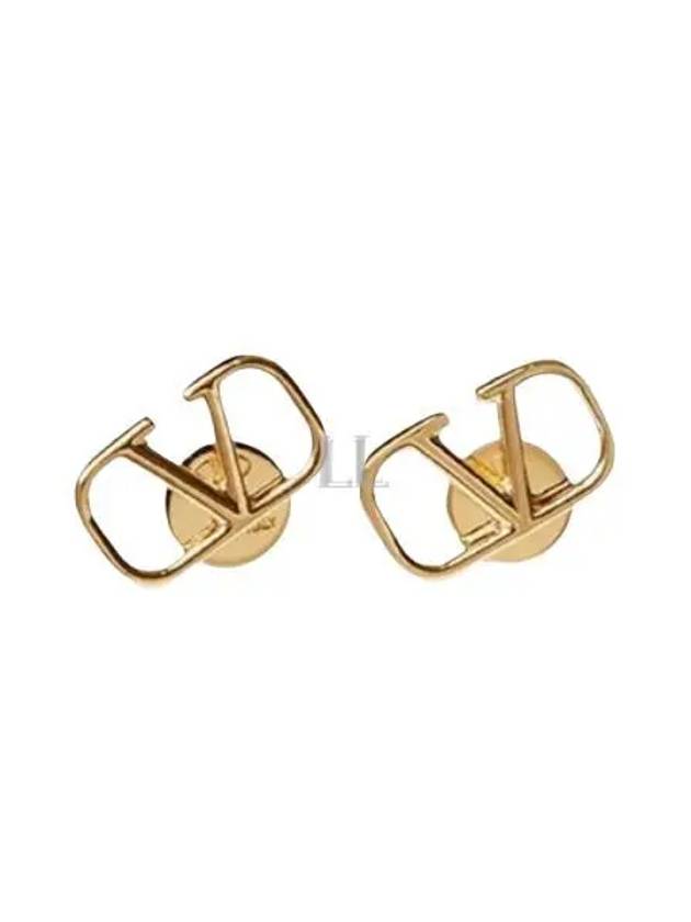 V Logo Signature Earrings Gold - VALENTINO - BALAAN 2