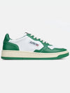 Men's Medalist Leather Low Top Sneakers Green - AUTRY - BALAAN 2