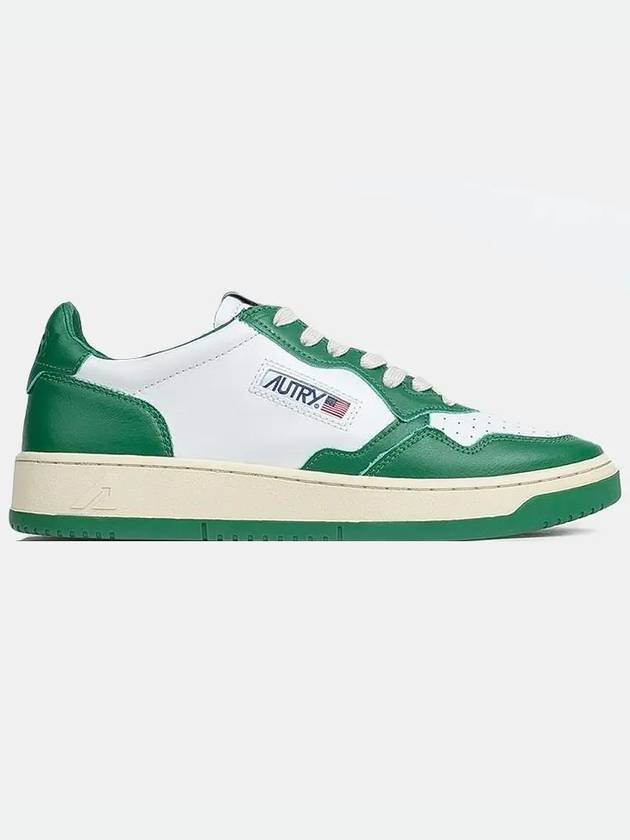 Men's Medalist Leather Low Top Sneakers Green - AUTRY - BALAAN 3