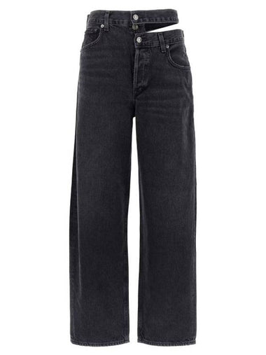 Women's Broken Waistband Straight Jeans Black - AGOLDE - BALAAN 1