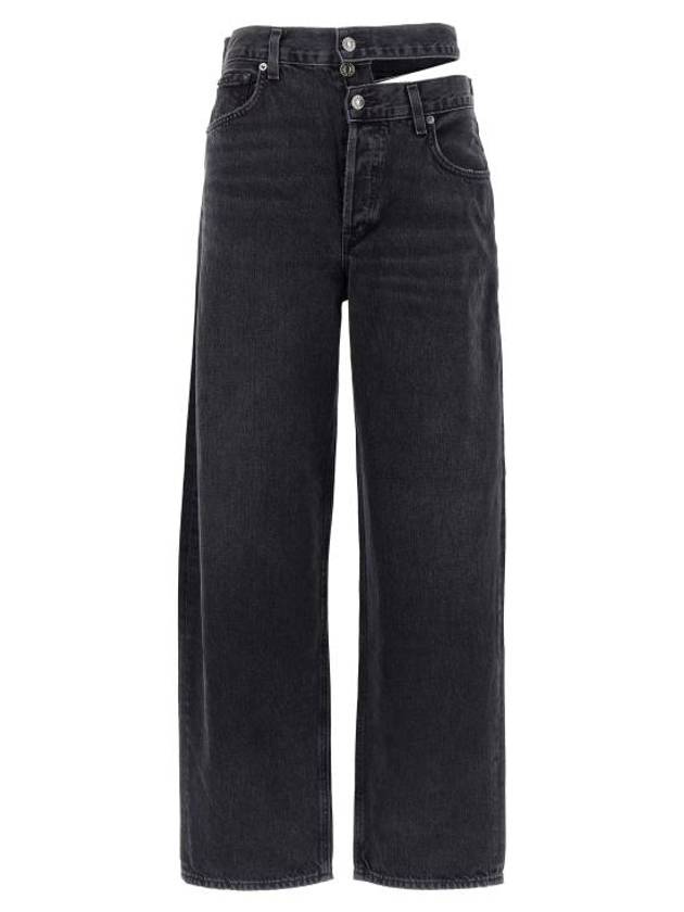 WoMen's Broken Waistband Straight Jeans Black - AGOLDE - BALAAN 1