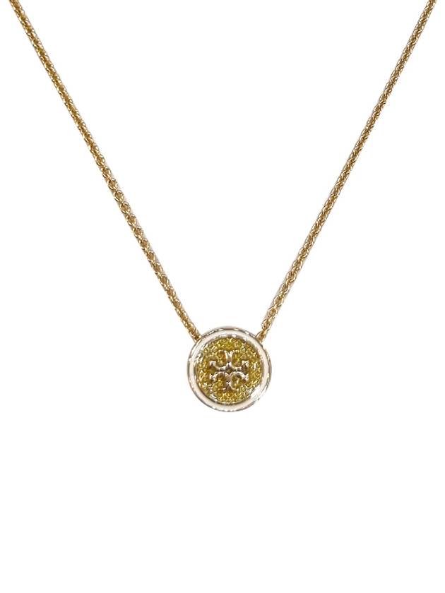 Kira Guilloche Pendant Necklace Gold - TORY BURCH - BALAAN 2