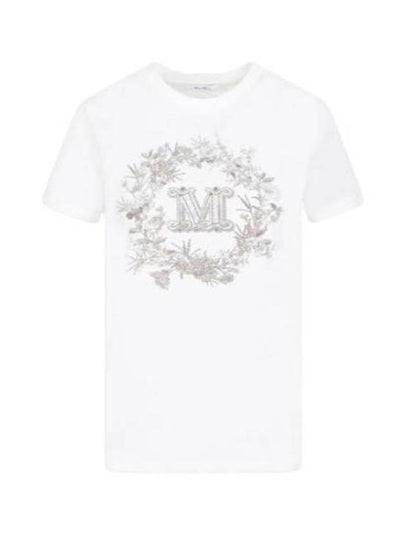 Women's Elmo Logo Detail Short Sleeve T-Shirt White - MAX MARA - BALAAN 2