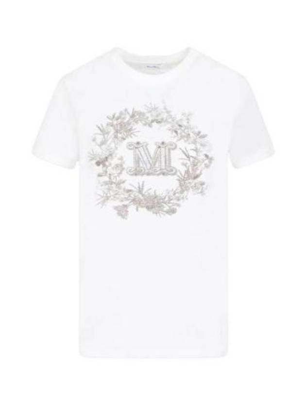 Women's Elmo Logo Detail Short Sleeve T-Shirt White - MAX MARA - BALAAN 2