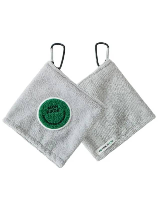 Smile Square Golf Ball Towel GRAY - MONBIRDIE GOLF - BALAAN 3