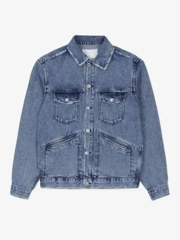 Jango Embroidered Logo Denim Jacket Blue - ISABEL MARANT - BALAAN 2