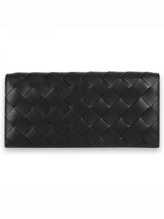 Men's Intrecciato Weaving Long Wallet Black - BOTTEGA VENETA - BALAAN 2