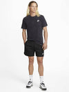 Men's Sportswear Wash Logo Cotton Short Sleeve T-Shirt Black - NIKE - BALAAN 2