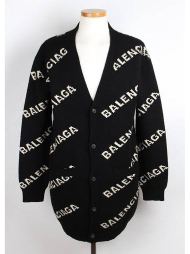 Multi logo women s cardigan M - BALENCIAGA - BALAAN 1