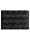 Intrecciato Flap Business Card Wallet Black - BOTTEGA VENETA - BALAAN 2