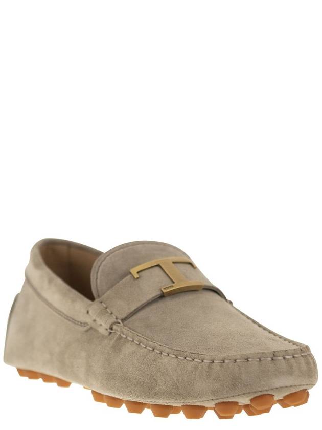 Timeless Gommino Suede Driving Shoes Beige - TOD'S - BALAAN 3