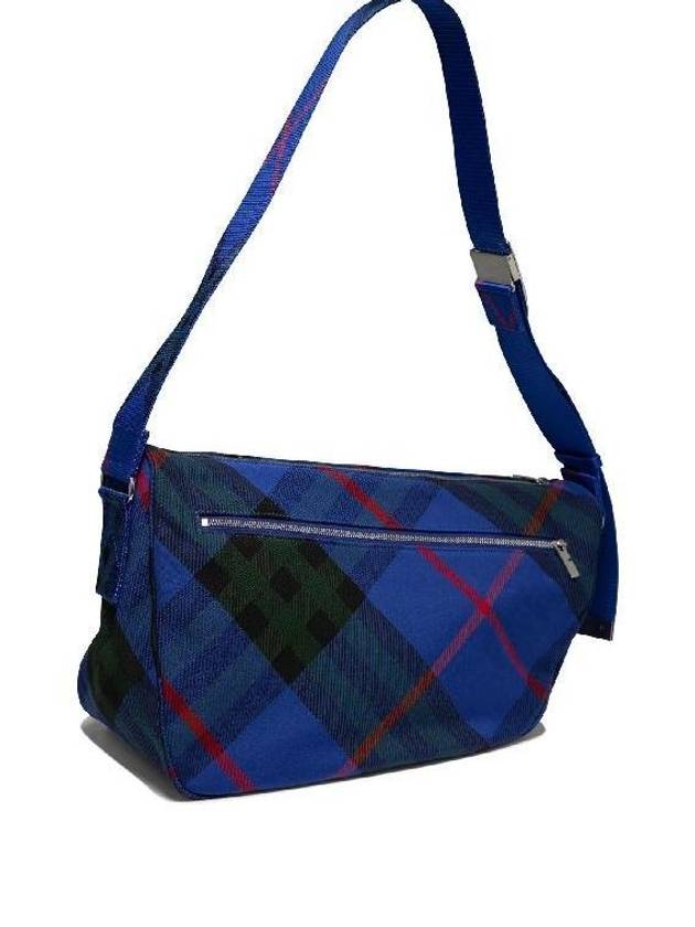 Shield Check Large Messenger Bag Blue - BURBERRY - BALAAN 3