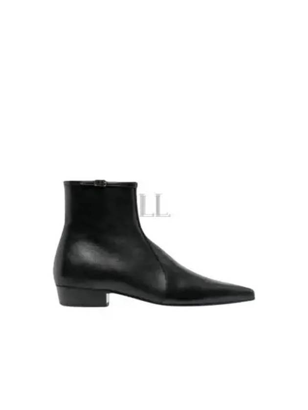 Romeo Calf Leather Ankle Boots Black - SAINT LAURENT - BALAAN 2