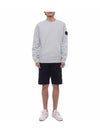 Garment Dyed Malfile Crewneck Sweatshirt Sky Blue - STONE ISLAND - BALAAN 4