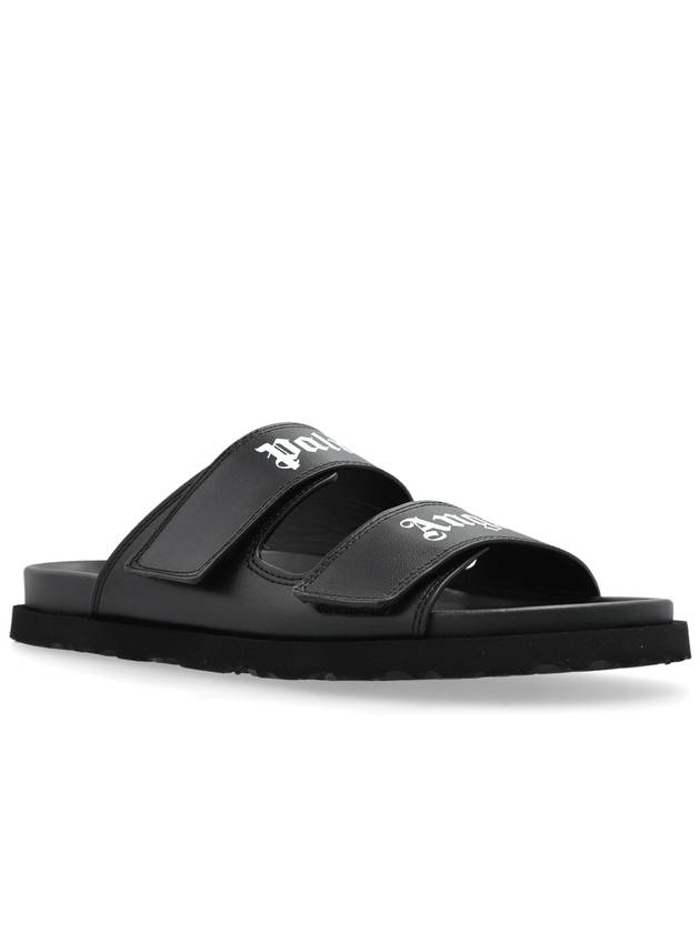 Palm Angels Leather Slides With Logo, Women's, Black - PALM ANGELS - BALAAN 4