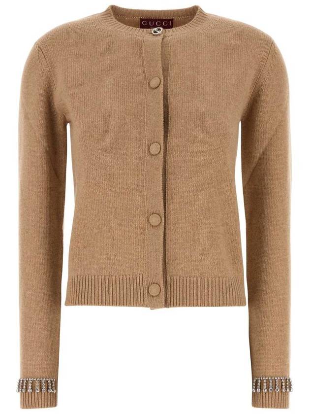 Wool Cashmere Cardigan Camel - GUCCI - BALAAN 2