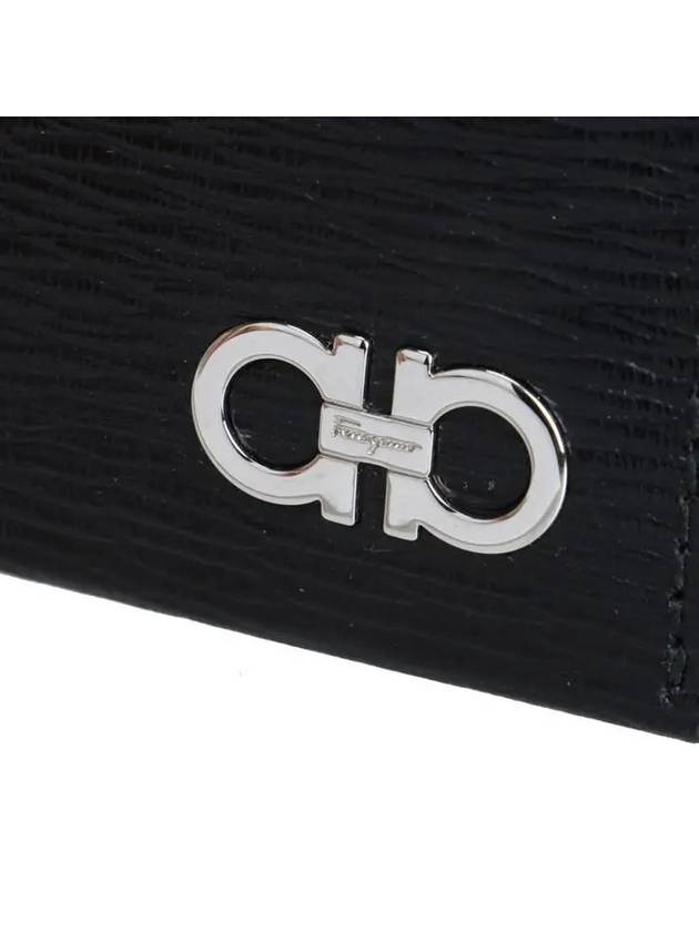 Salvatore Revival Gancini Bicolor Card Wallet Black - SALVATORE FERRAGAMO - BALAAN 10