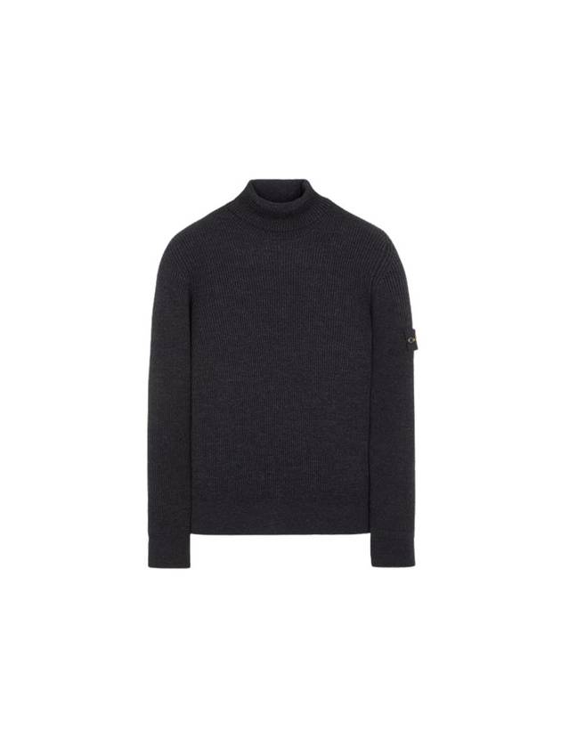 Men's Logo Patch Turtleneck Steel Grey Melange - STONE ISLAND - BALAAN 1