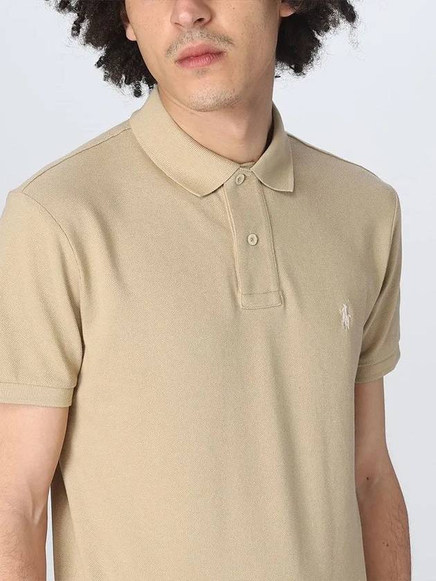 Pony logo embroidery slim fit polo t shirt beige men 710536856 354 - POLO RALPH LAUREN - BALAAN 3