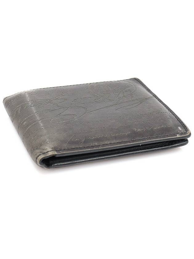 Elephant Gray Macore Scritto Leather Bicycle Wallet - BERLUTI - BALAAN 3