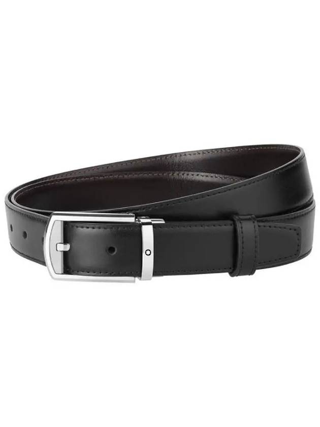 Pin Buckle Reversible Leather Belt Black Brown - MONTBLANC - BALAAN 1