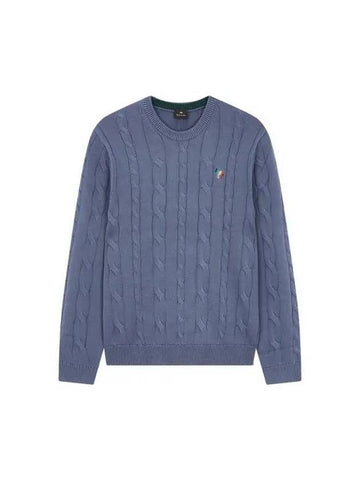 PS embroidered zebra cable knit dark blue - PAUL SMITH - BALAAN 1