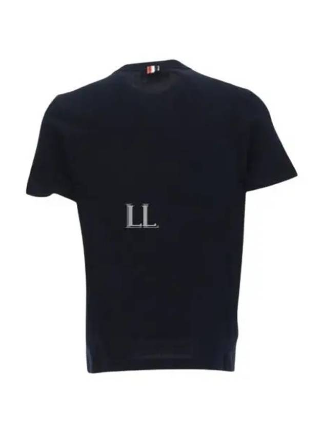 Classic Pique Rib Side Insert 4-Bar Short Sleeve T-Shirt Navy - THOM BROWNE - BALAAN 2