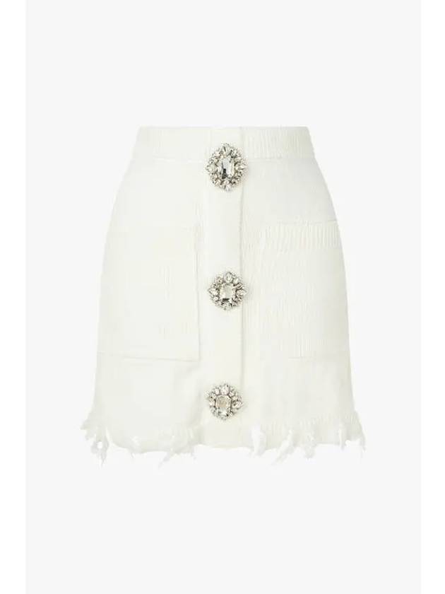 Women s Damaged Hem Rhinestone Skirt White - PHILIPP PLEIN - BALAAN 1