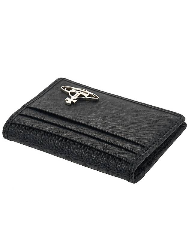 Saffiano Card Wallet Black - VIVIENNE WESTWOOD - BALAAN 5