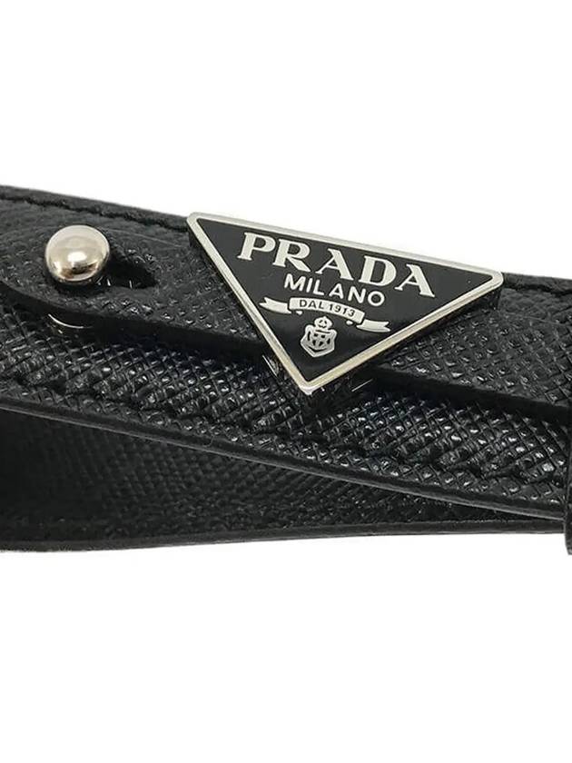 Saffiano Leather Key Holder Black - PRADA - BALAAN 5