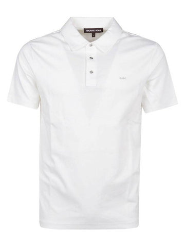 Men's Logo Cotton Short Sleeve PK Shirt White - MICHAEL KORS - BALAAN 1