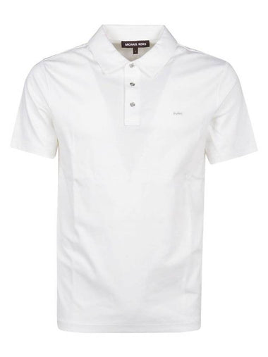 Men's Logo Cotton Short Sleeve PK Shirt White - MICHAEL KORS - BALAAN 1