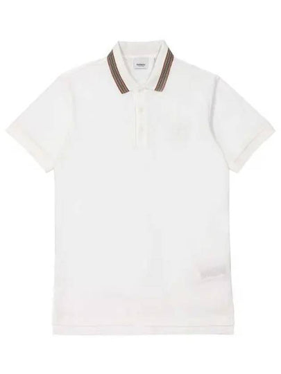 Collar Detail Polo Shirt White - BURBERRY - BALAAN 2