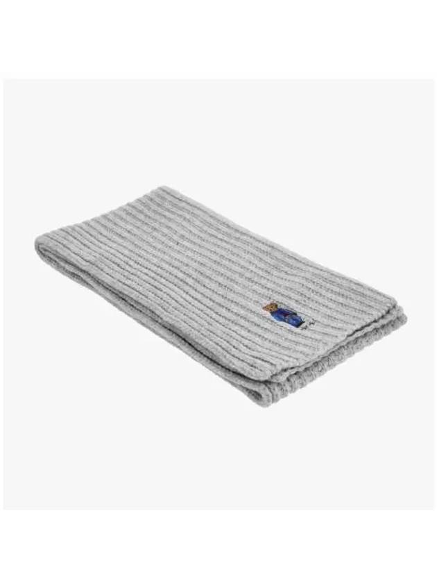 WC0523 032 Solid Denim Bare Rib Knit Muffler - POLO RALPH LAUREN - BALAAN 3