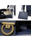 21 G977 Navy calfskin gold plated Gancini LOCK O medium flap cross bag - SALVATORE FERRAGAMO - BALAAN 7