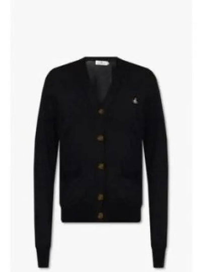 Signature Embroidered Logo Cardigan Black - VIVIENNE WESTWOOD - BALAAN 2