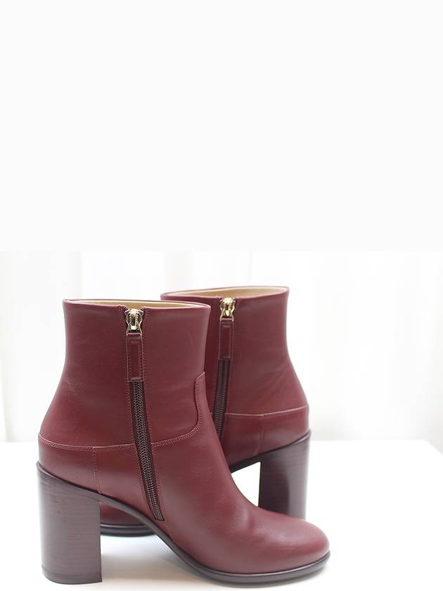 Burgundy leather CC ankle boots size 37 - CHANEL - BALAAN 3