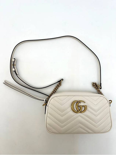 GG Marmont Matelasse Small Chain Shoulder Bag White - GUCCI - BALAAN 2