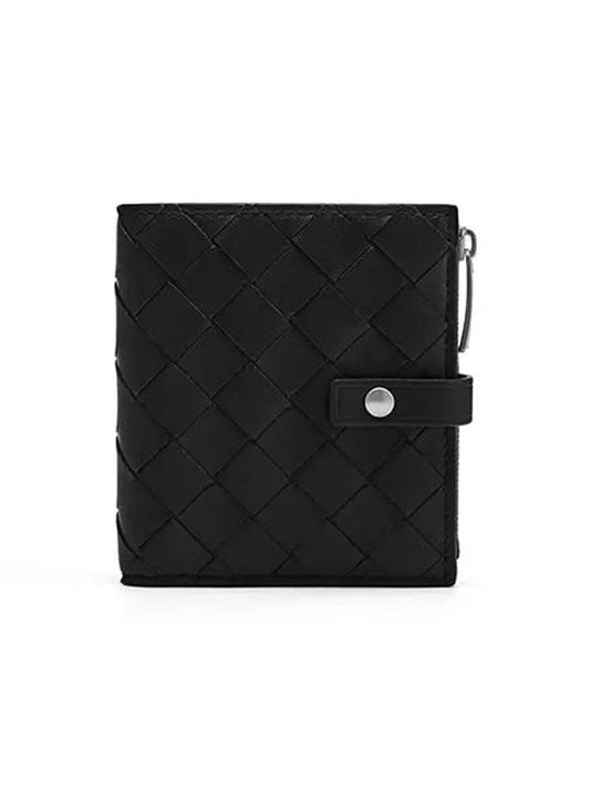 Folder Zipper Half Wallet Black - BOTTEGA VENETA - BALAAN 1