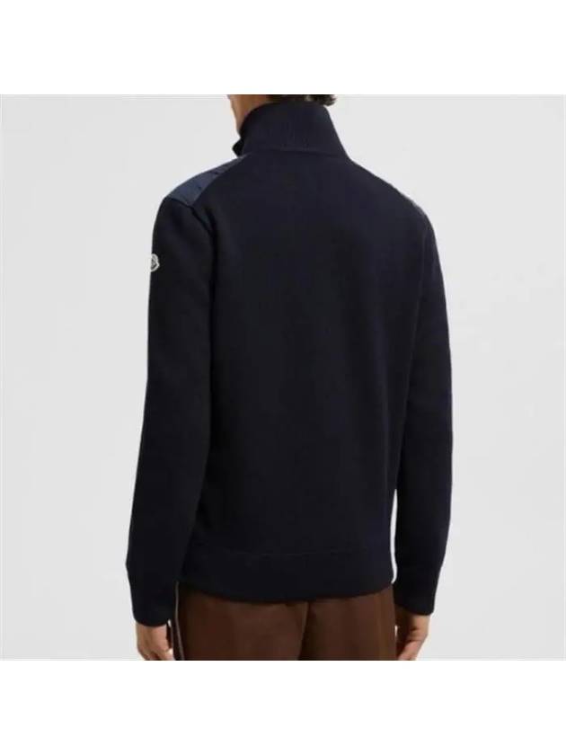 Padded Wool Cardigan Navy - MONCLER - BALAAN 6