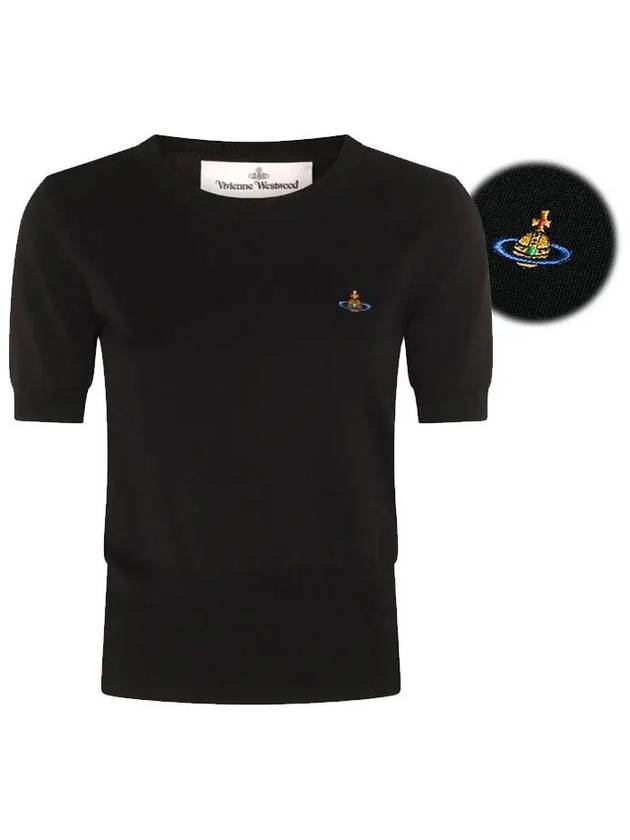 ORB Logo Short Sleeve Knit Top Black - VIVIENNE WESTWOOD - BALAAN 2