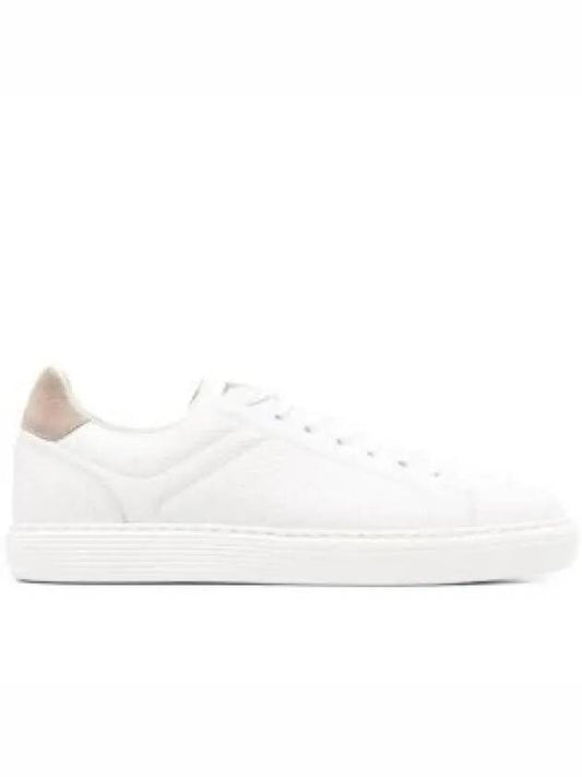 Logo Leather Low Top Sneakers White - BRUNELLO CUCINELLI - BALAAN 2