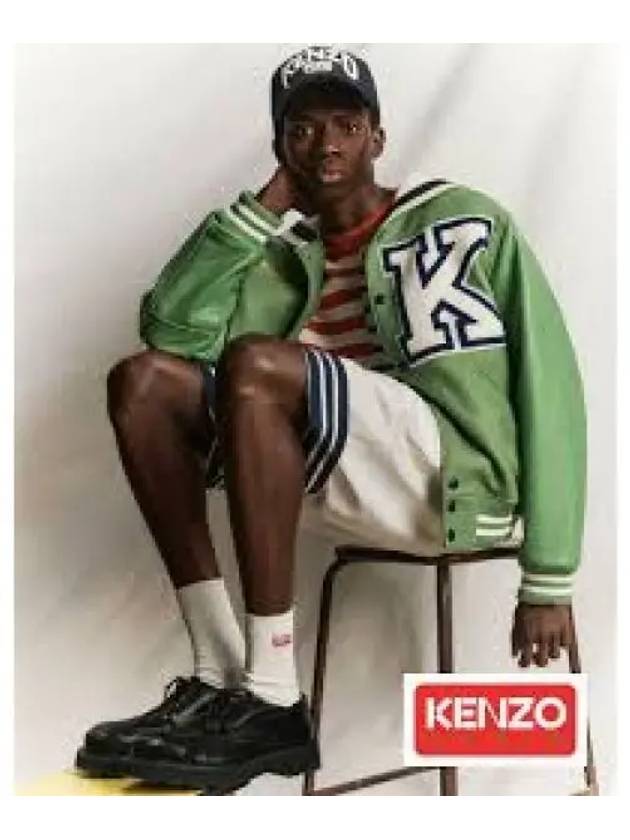 Men's Sailor Varsity Wool Jacket Green - KENZO - BALAAN 2