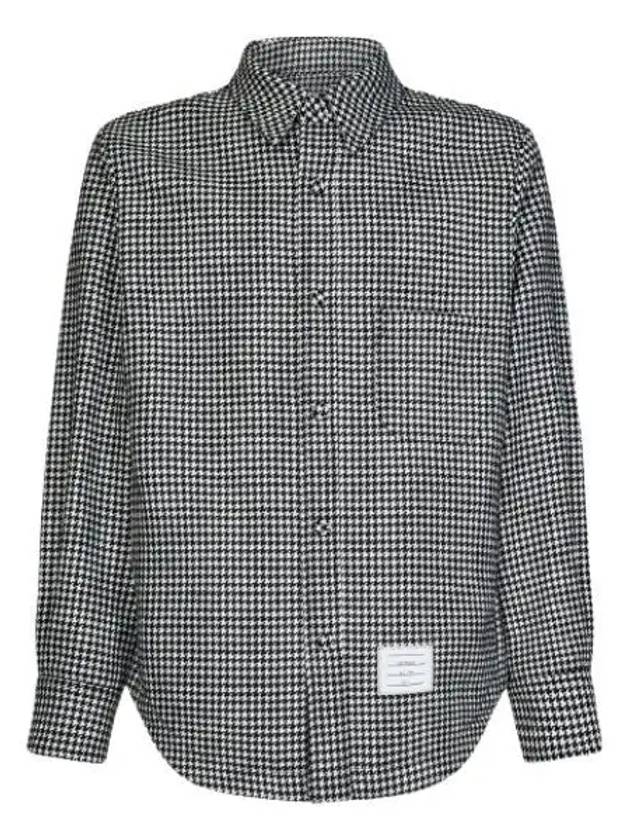 Houndstooth Pattern Shirt Jacket Black White - THOM BROWNE - BALAAN 2