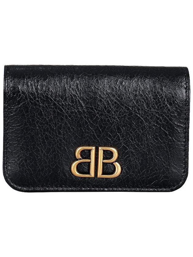 Logo Plaque Monaco Card Wallet Black - BALENCIAGA - BALAAN 3