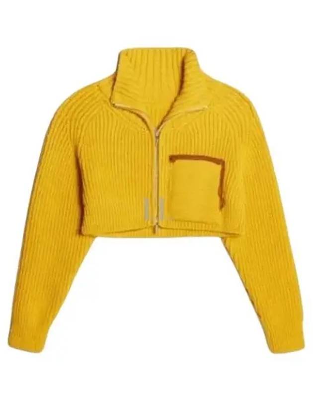 Jacquemus Le Arco Coat Zip up Knit Cardigan Yellow 231KN1432243250SS23 - JACQUEMUS - BALAAN 1