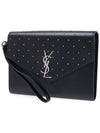 Cassandre Stud Clutch Bag Black - SAINT LAURENT - BALAAN 3